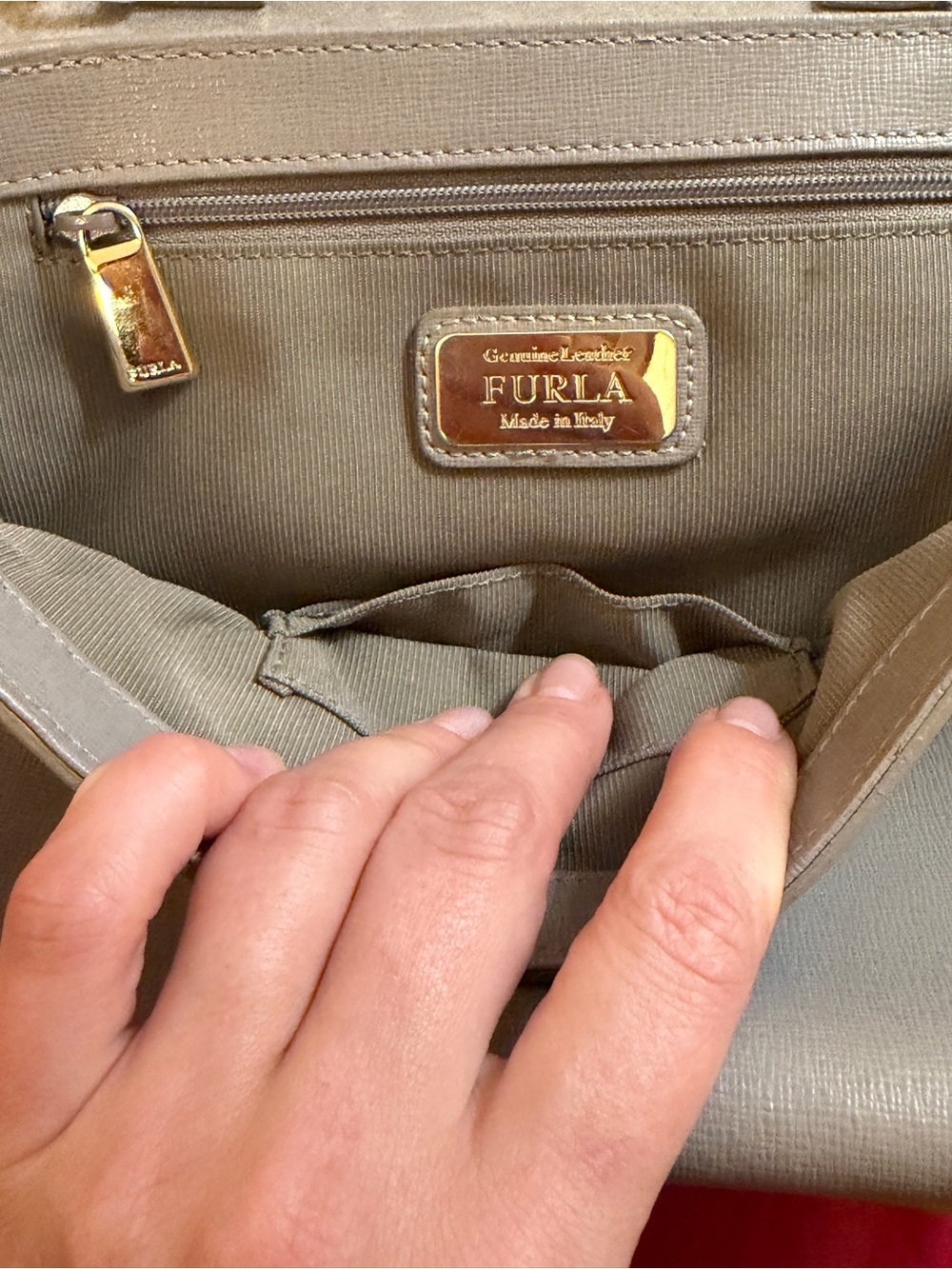 Furla Neutral Taupe Saffiano Leather Crossbody - Picture 11 of 11